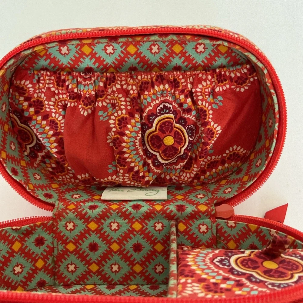 Retired Vera Bradley Coral Travel Jewelry box Case